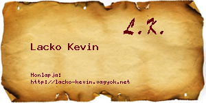Lacko Kevin névjegykártya
