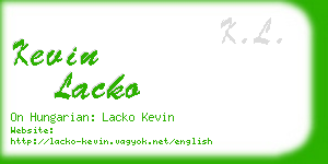 kevin lacko business card